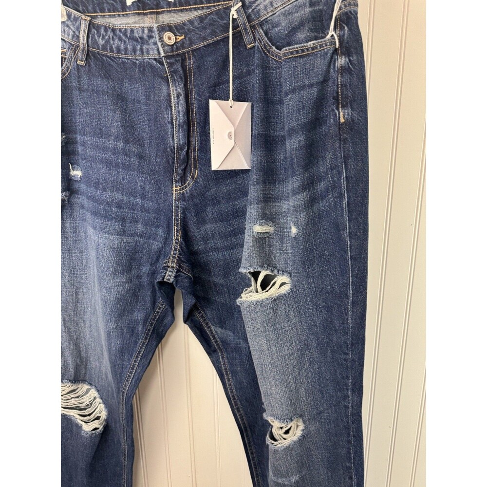 KanCan Women's Plus Size 3XL Relaxed Fit Blue Denim Distressed Jeans NWT - Picture 5 of 11